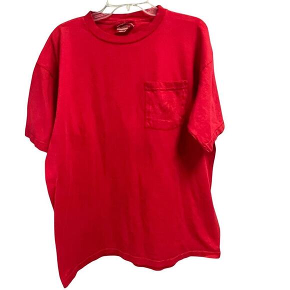 Marlboro Country Store Red One Size Pocket Tee Shirt Faded Monochrome Logo Vtg - Picture 1 of 6
